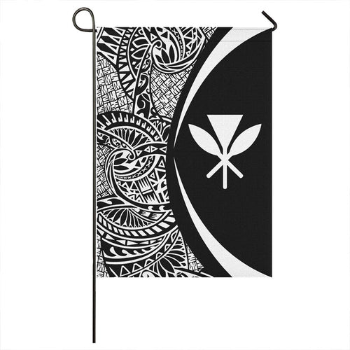 Hawaii Garden Flag Kanaka Lauhala Circle White