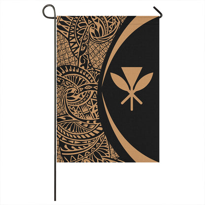 Hawaii Garden Flag Kanaka Lauhala Circle Gold