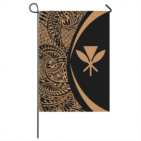 Hawaii Garden Flag Kanaka Lauhala Circle Gold