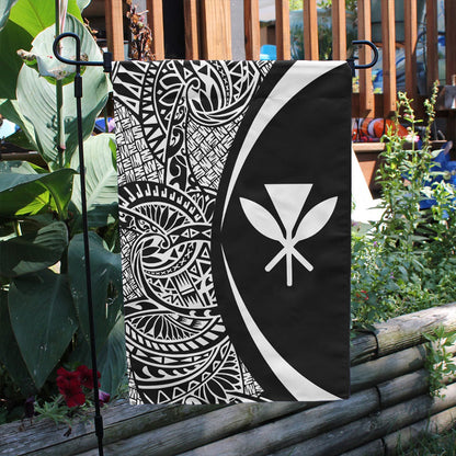 Hawaii Garden Flag Kanaka Lauhala Circle White