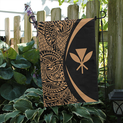 Hawaii Garden Flag Kanaka Lauhala Circle Gold