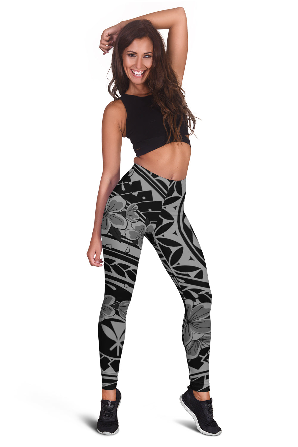 Hawaii Legging - Kanaka Floral Hawaii Polynesian Legging