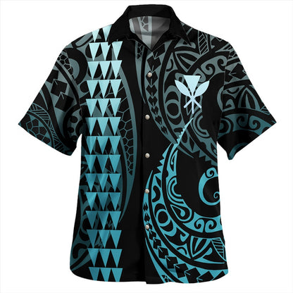 Hawaii Combo Short Sleeve Dress And Shirt Kanaka Kakau Style Turquoise