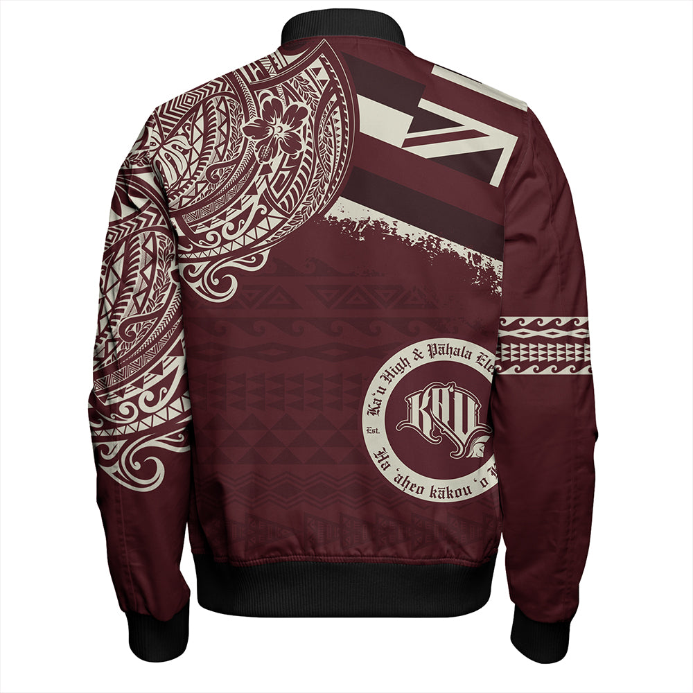 Hawaii Bomber Jacket Kau High & Pahala Elementary School With Crest Style