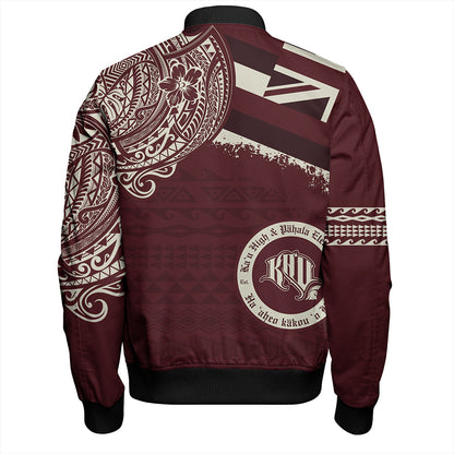 Hawaii Bomber Jacket Kau High & Pahala Elementary School With Crest Style