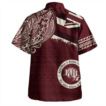 Hawaii Hawaiian Shirt Kau High & Pahala Elementary School With Crest Style
