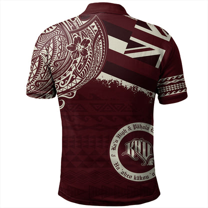 Hawaii Polo Shirt Kau High & Pahala Elementary School With Crest Style
