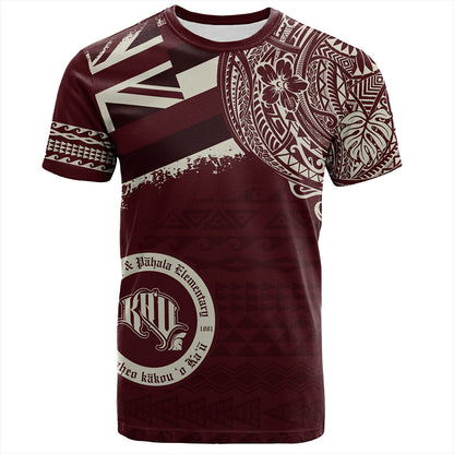 Hawaii T-Shirt Kau High & Pahala Elementary School With Crest Style