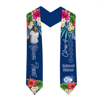 Hawaii Graduation Stole Custom Kealakehe High School Class 2026 Tropical Hibiscus Island Style