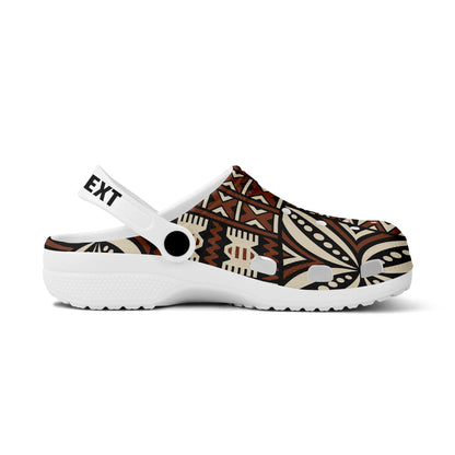 Fiji Clogs Shoes Custom Text Kesakesa Masi Diamond Tapa Tribal