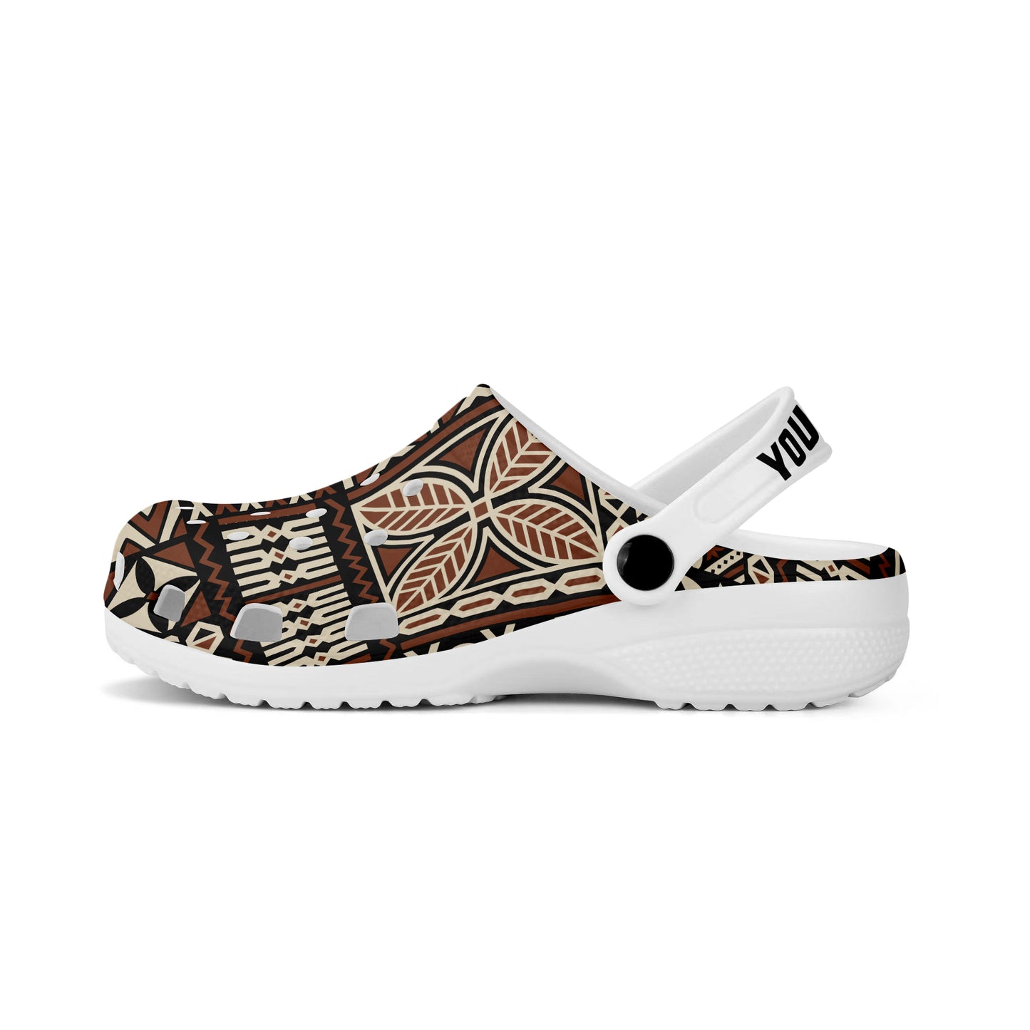 Fiji Clogs Shoes Custom Text Kesakesa Masi Diamond Tapa Tribal