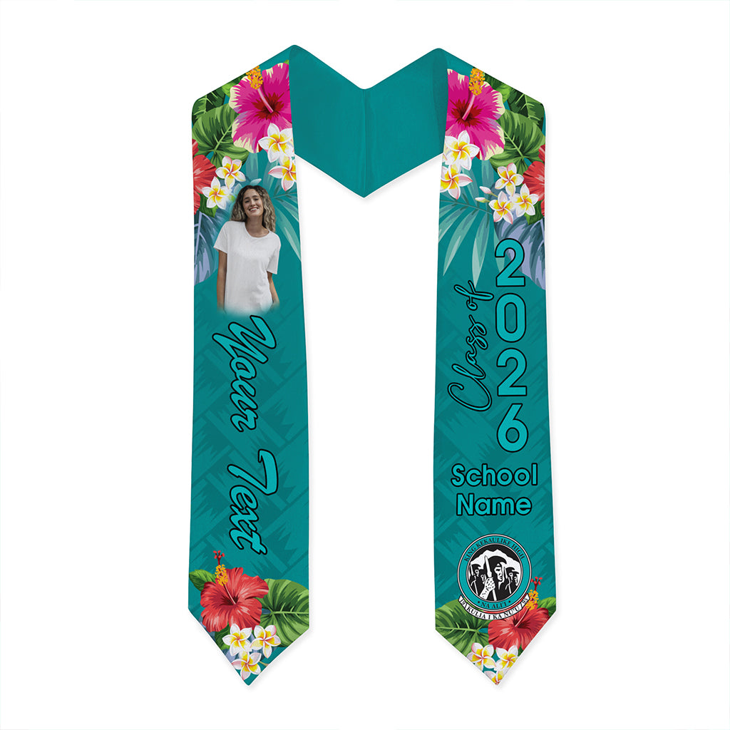 Hawaii Graduation Stole Custom King Kekaulike Class 2026 Tropical Hibiscus Island Style