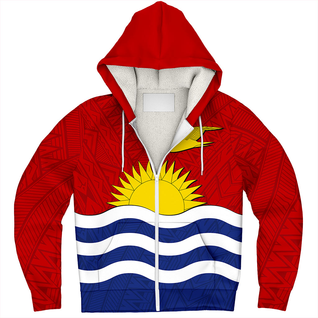 Kiribati Sherpa Hoodie Flag Design With Pattern