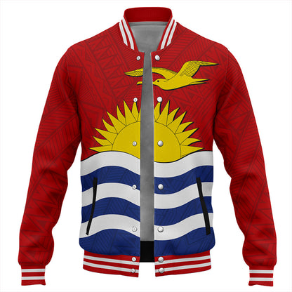 Kiribati Baseball Jacket Flag Design With Pattern