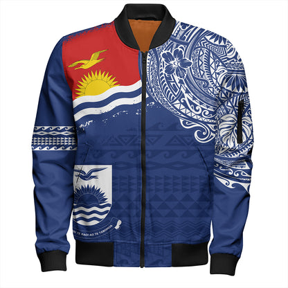 Kiribati Bomber Jacket Polynesian Flag With Coat Of Arms