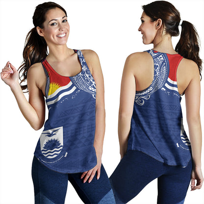 Kiribati Women Tank Polynesian Flag With Coat Of Arms