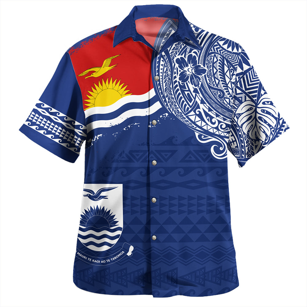 Kosrae Hawaiian Shirt Polynesian Flag With Coat Of Arms