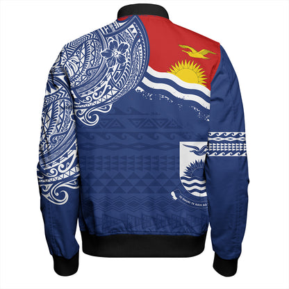 Kiribati Bomber Jacket Polynesian Flag With Coat Of Arms
