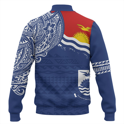 Kiribati Baseball Jacket Polynesian Flag With Coat Of Arms