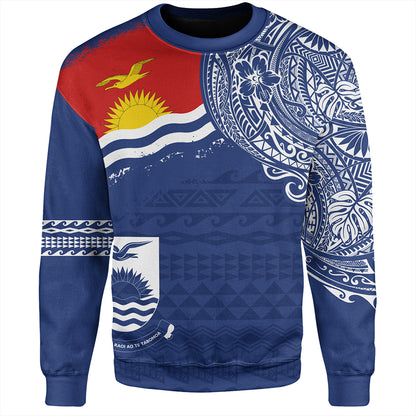 Kiribati Sweatshirt Polynesian Flag With Coat Of Arms