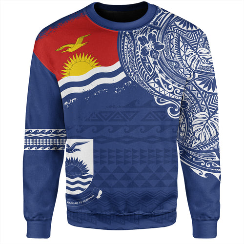 Kiribati Sweatshirt Polynesian Flag With Coat Of Arms