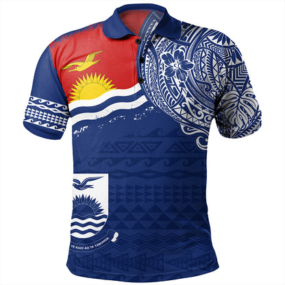 Kiribati Polo Shirt Polynesian Flag With Coat Of Arms