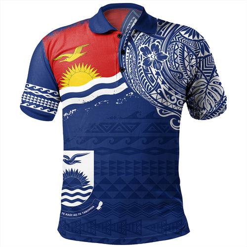 Kiribati Polo Shirt Polynesian Flag With Coat Of Arms