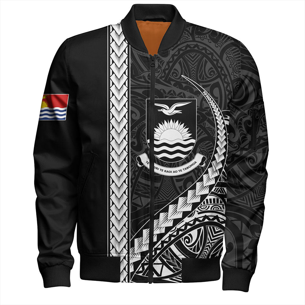 Kiribati Bomber Jacket Tribal Micronesian Coat Of Arms