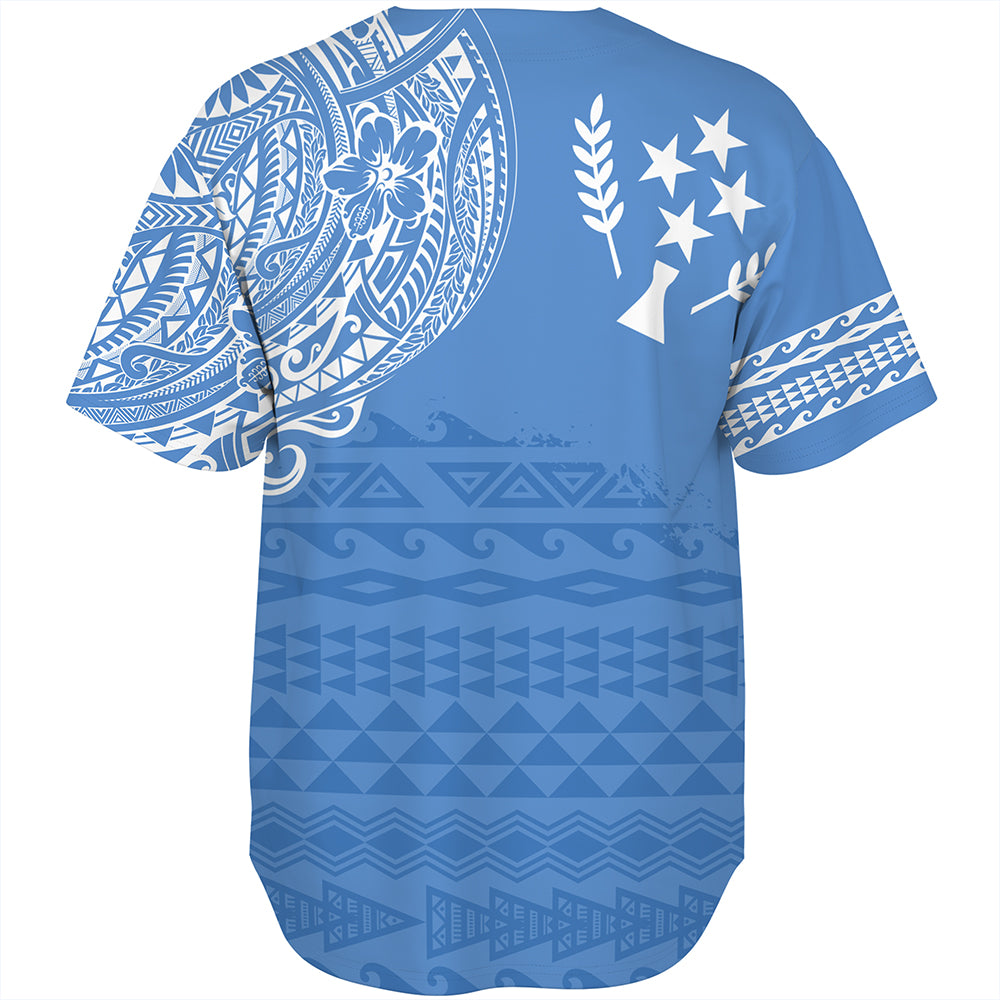 Kosrae Baseball Shirt Polynesian Flag With Coat Of Arms