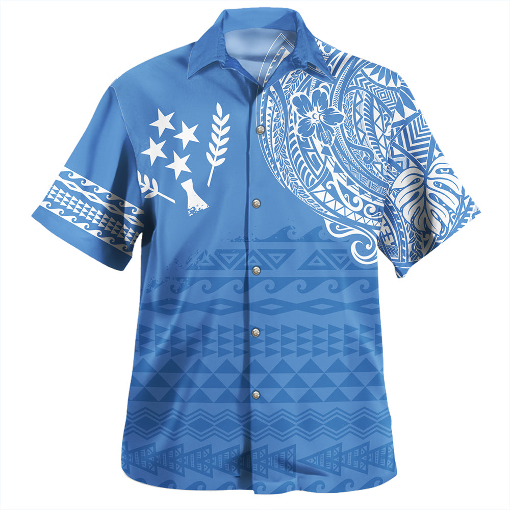 Pohnpei State Hawaiian Shirt Polynesian Flag With Coat Of Arms