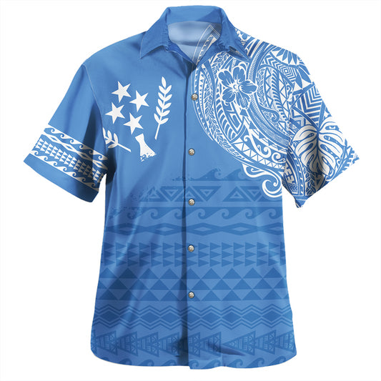 Kosrae Hawaiian Shirt Polynesian Flag With Coat Of Arms