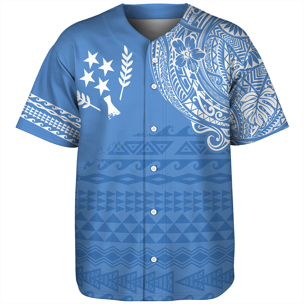 Kosrae Baseball Shirt Polynesian Flag With Coat Of Arms