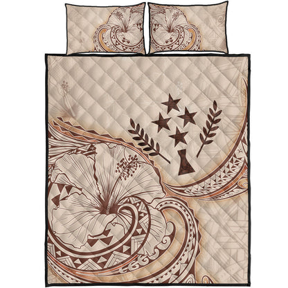 Kosrae Quilt Bed Set Hibiscus Flower Vintage Style