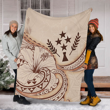 Kosrae Premium Blanket Hibiscus Flower Vintage Style