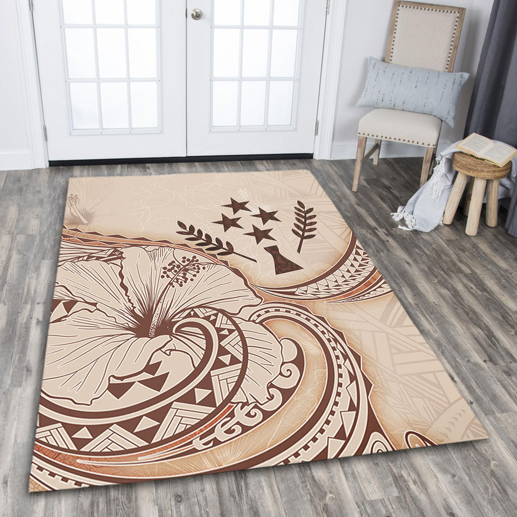 Kosrae Area Rug Hibiscus Flower Vintage Style