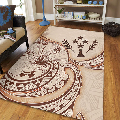 Kosrae Area Rug Hibiscus Flower Vintage Style