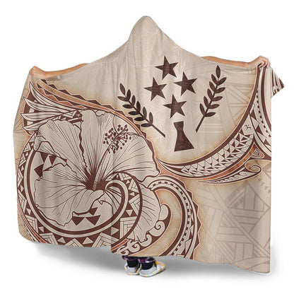 Kosrae Hooded Blanket Hibiscus Flower Vintage Style