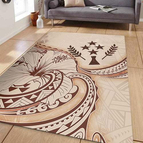 Kosrae Area Rug Hibiscus Flower Vintage Style