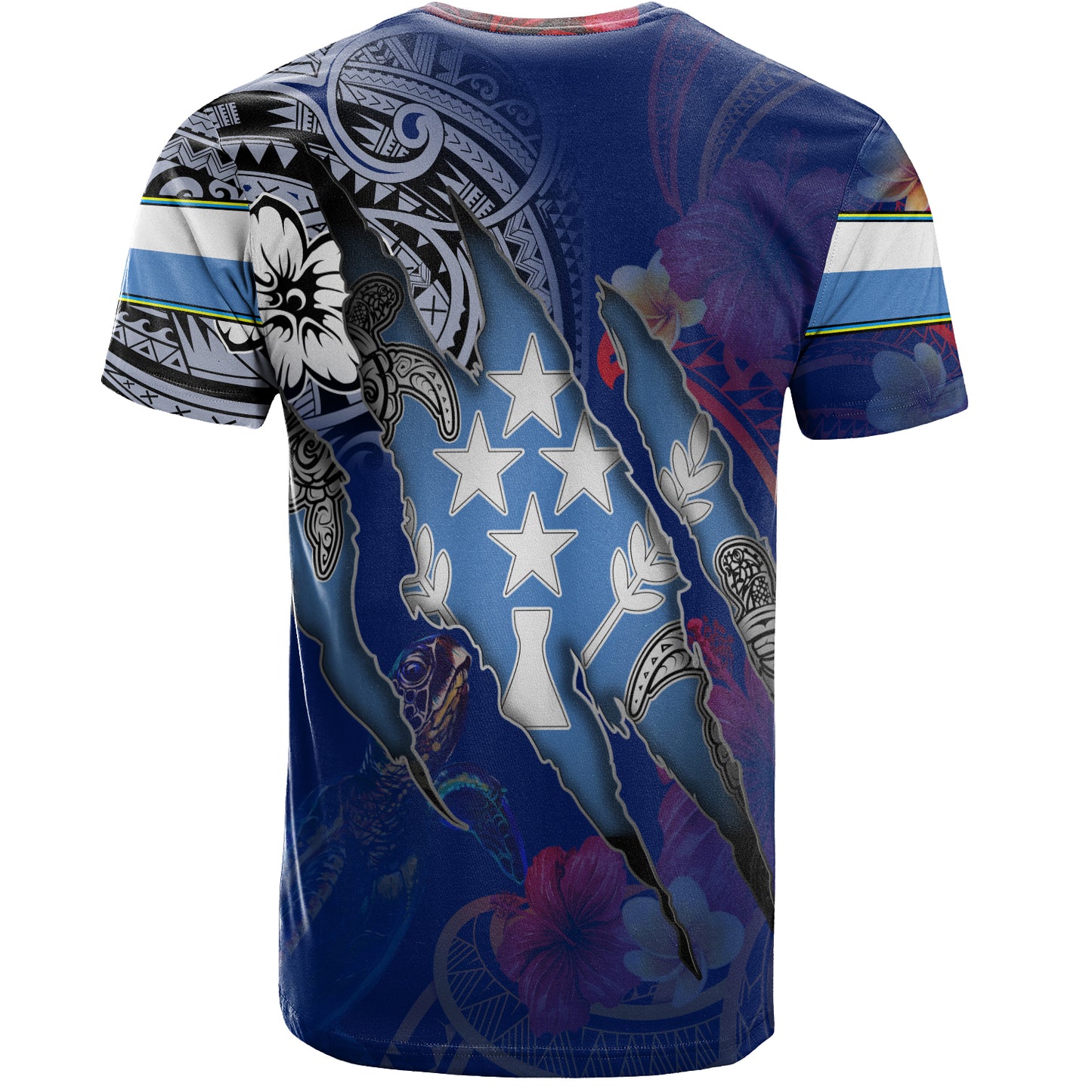 Kosrae T-Shirt Custom Kosraean Blood Inside Me Polynesian Sleeve Tattoo Tropical Blue