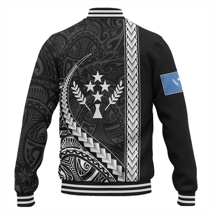 Kosrae Baseball Jacket Tribal Micronesian Coat Of Arms