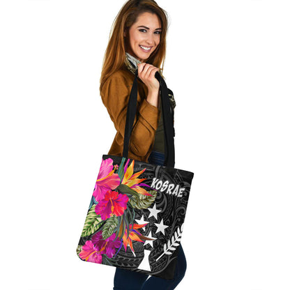 Kosrae Custom Personalised Tote Bag Polynesian Hibiscus Pattern
