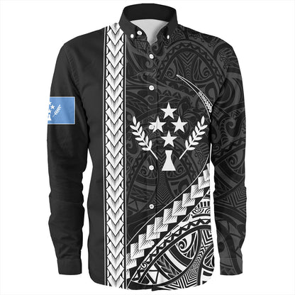 Kosrae Long Sleeve Shirt Tribal Micronesian Coat Of Arms