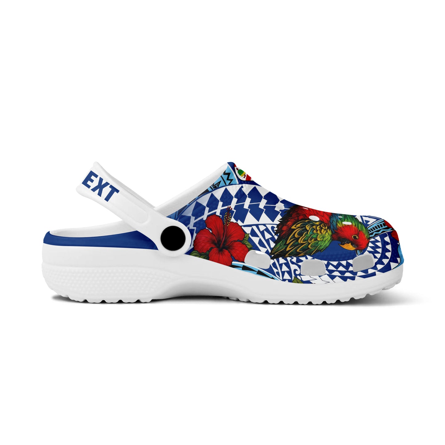 Fiji Clogs Shoes Custom Text Kula Parrot Flag Hibiscus Tribal Style