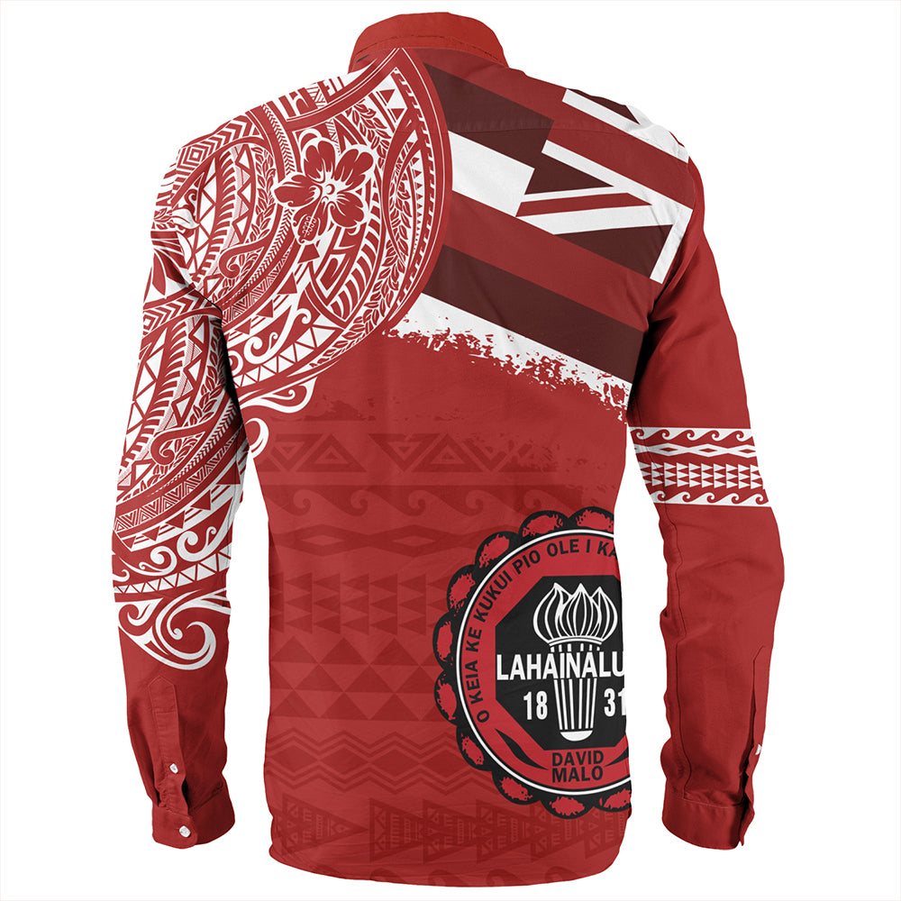 Hawaii Long Sleeve Shirt Lahainaluna High School With Crest Style
