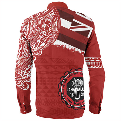 Hawaii Long Sleeve Shirt Lahainaluna High School With Crest Style