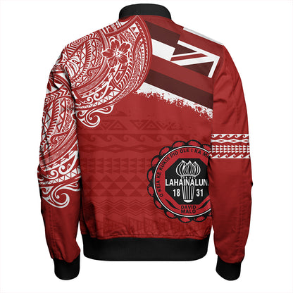 Hawaii Bomber Jacket Lahainaluna High School With Crest Style