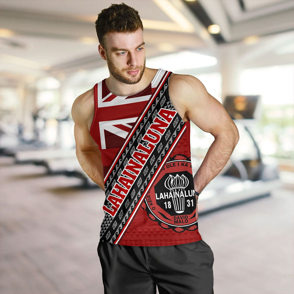 Hawaii Tank Top Lahainaluna High School Half Flag Tribal Polynesia