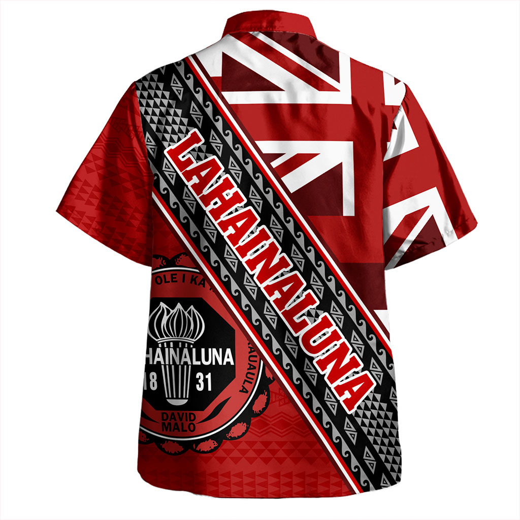 Hawaii Hawaiian Shirt Lahainaluna High School Half Flag Tribal Polynesia