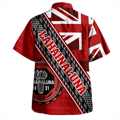 Hawaii Hawaiian Shirt Lahainaluna High School Half Flag Tribal Polynesia