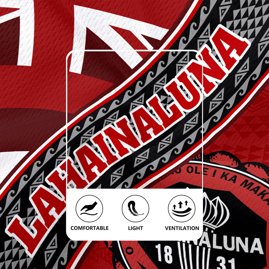 Hawaii Rugby Jersey Lahainaluna High School Half Flag Tribal Polynesia